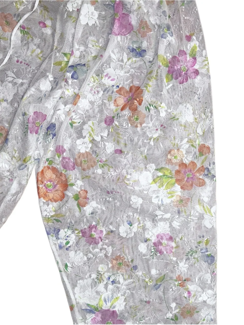 Victoria’s Secret ~ Small ~ White W/ Multi-Colors Floral Lace ~ Pajamas Pants